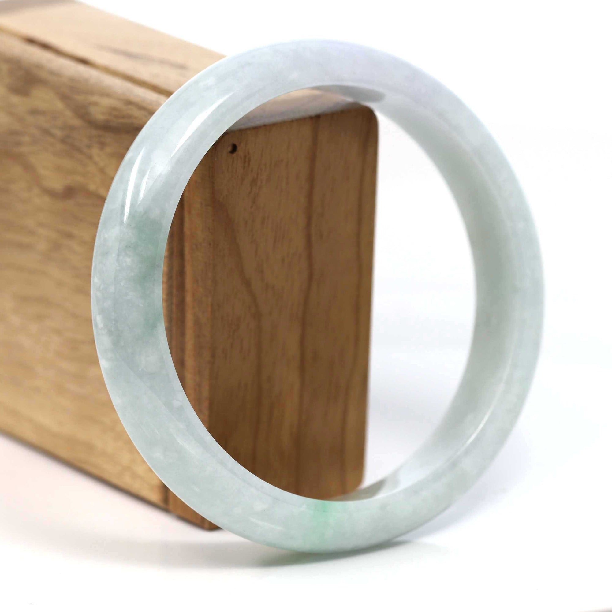 Baikalla Jewelry Jadeite Jade Bangle Bracelet Baikalla™ "Classic Bangle" Genuine Burmese Green Jadeite Jade Bangle Bracelet (62.71mm) #T231