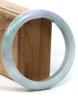 Baikalla Jewelry Jadeite Jade Bangle Bracelet Baikalla™ "Classic Bangle" Genuine Burmese Lavender Green Jadeite Jade Bangle Bracelet (62.63mm) 