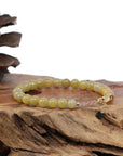 Baikalla Jewelry jade beads bracelet Sterling Silver Yellow Jadeite Jade Beads Bracelet (6.5 mm)