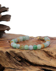 Baikalla Jewelry jade beads bracelet Sterling Silver Multiple Colors Jadeite Jade Beads Bracelet (6.5 mm)