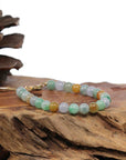 Baikalla Jewelry jade beads bracelet Sterling Silver Multiple Colors Jadeite Jade Beads Bracelet (6.5 mm)