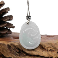 Baikalla Jewelry Jade Guanyin Pendant Necklace Sterling Silver Genuine Lavender Jadeite Jade Ru Yi Pendant Necklace