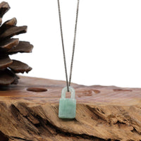 Baikalla Jewelry Jade Pendant Necklace Baikalla Ice and Green Jadeite Jade Lock Necklace Pendant