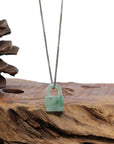 Baikalla Jewelry Jade Pendant Necklace Baikalla Ice Blue-Green Jadeite Jade Lock Necklace Pendant