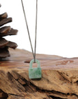 Baikalla Jewelry Jade Pendant Necklace Baikalla Ice Blue-Green Jadeite Jade Lock Necklace Pendant