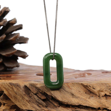 Baikalla Jewelry Jade Pendant Necklace Pendant Only Green Nephrite Infinity Jade Pendant Necklace