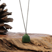 Baikalla Jewelry Jade Pendant Necklace Green Nephrite Jade Lock Pendant Necklace
