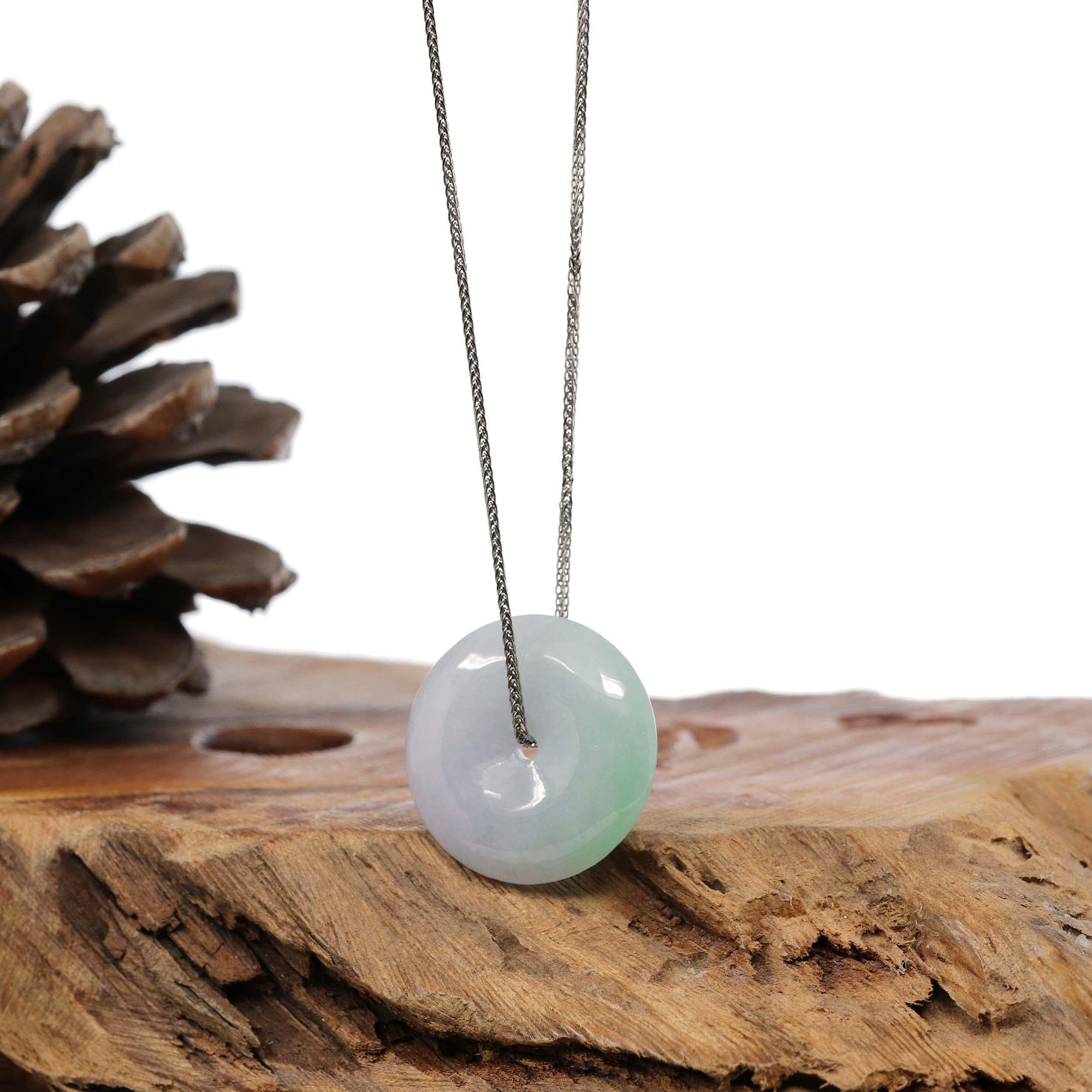 Baikalla Jewelry Jade Pendant Necklace Copy of Baikalla "Good Luck Button" Necklace Lavender Jadeite Jade Lucky Ping An Kou Pendant