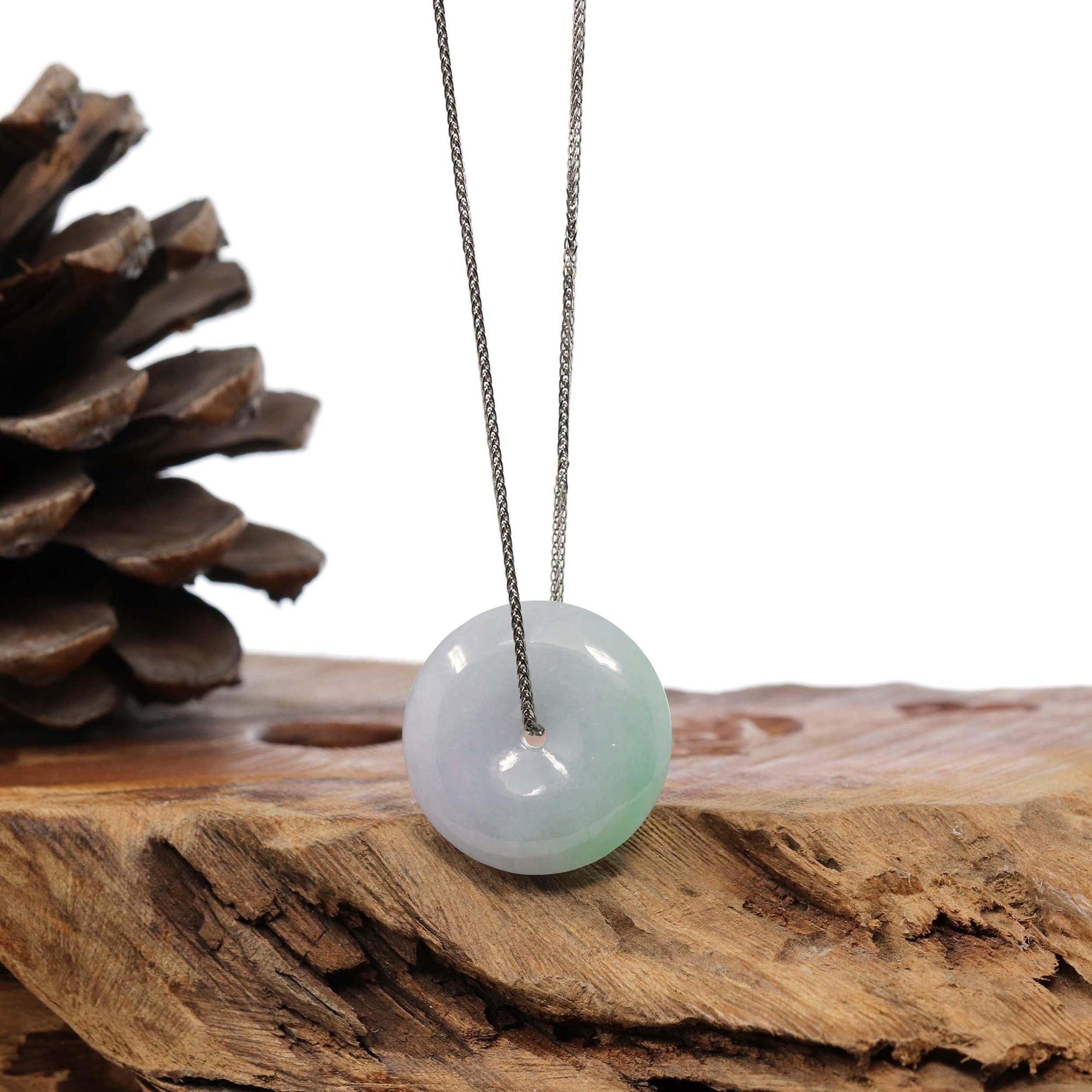 Baikalla Jewelry Jade Pendant Necklace Copy of Baikalla "Good Luck Button" Necklace Lavender Jadeite Jade Lucky Ping An Kou Pendant