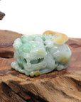 Baikalla Jewelry genuine jadeite carving With Nylon String Necklace Genuine Burmese Yellow-Green Jadeite Jade PiXiu Pendant Necklace