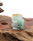 Baikalla Jewelry genuine jadeite carving Genuine Burmese Yellow-Green Jadeite Jade PiXiu Pendant Necklace