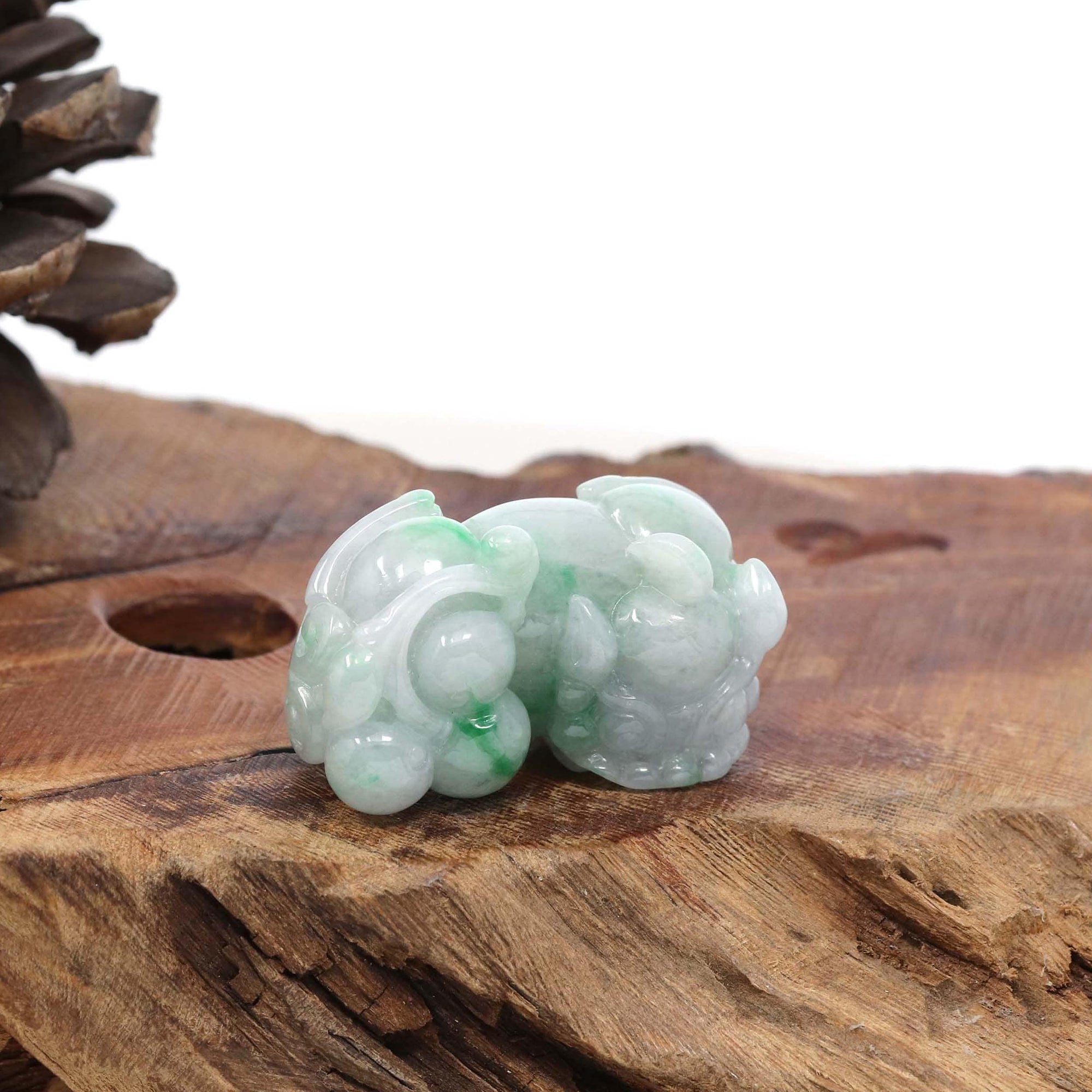 Baikalla Jewelry genuine jadeite carving Genuine Burmese Ice Green Jadeite Jade PiXiu Pendant Necklace