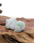 Baikalla Jewelry genuine jadeite carving Genuine Burmese Ice Green Jadeite Jade PiXiu Pendant Necklace