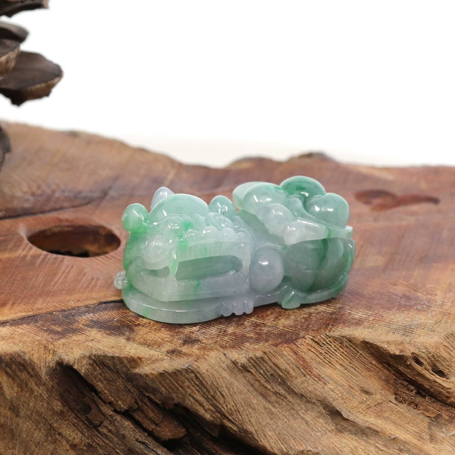 Baikalla Jewelry genuine jadeite carving With Nylon String Necklace Genuine Burmese Ice Green Jadeite Jade PiXiu Pendant Necklace