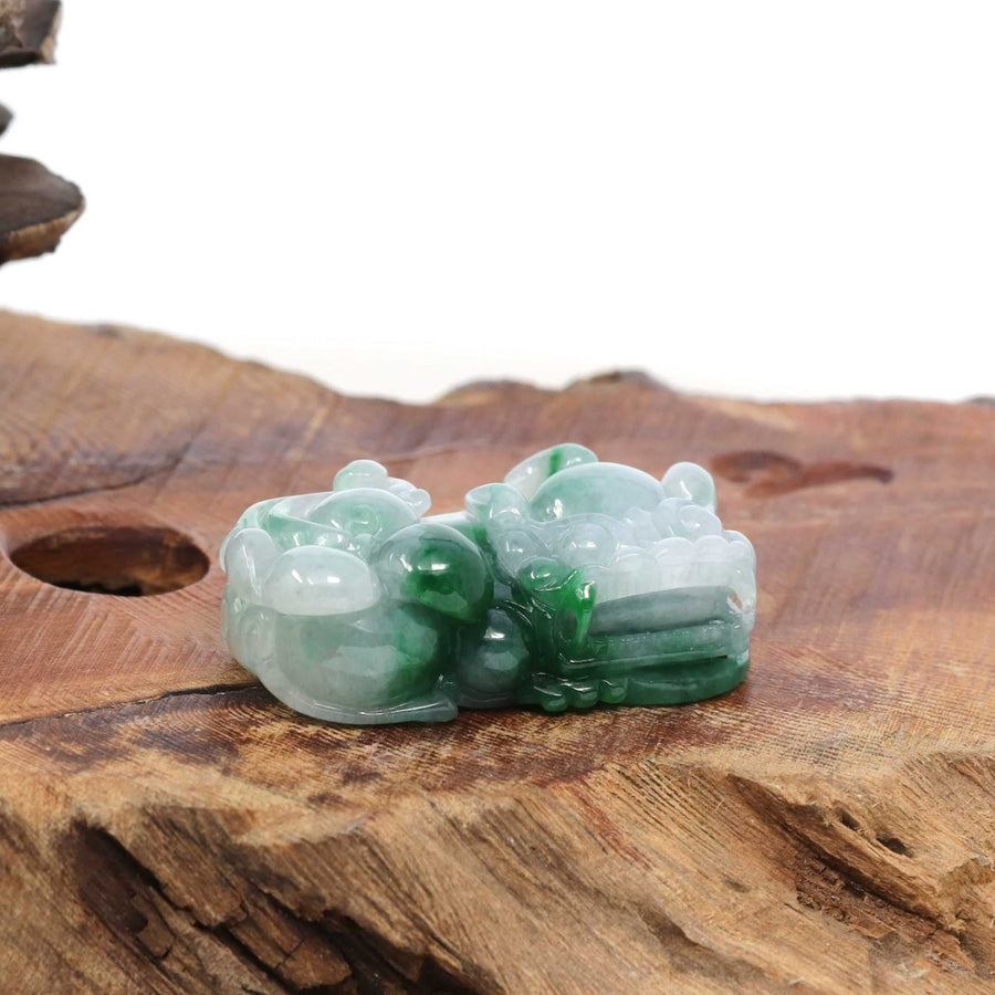 Baikalla Jewelry genuine jadeite carving With Nylon String Necklace Genuine Burmese Ice Green Jadeite Jade PiXiu Pendant Necklace