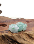Baikalla Jewelry genuine jadeite carving Genuine Burmese Ice Green Jadeite Jade PiXiu Pendant Necklace