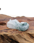 Baikalla Jewelry genuine jadeite carving Genuine Burmese White Blue-Green Jadeite Jade PiXiu Pendant Necklace