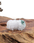 Baikalla Jewelry genuine jadeite carving Genuine Burmese White Blue-Green Jadeite Jade PiXiu Pendant Necklace