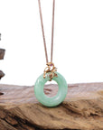 Baikalla Jewelry 18k Gold Jadeite Necklace 18k Rose Gold Genuine Burmese Jadeite Lucky Kou Kou Birdie Pendant Necklace