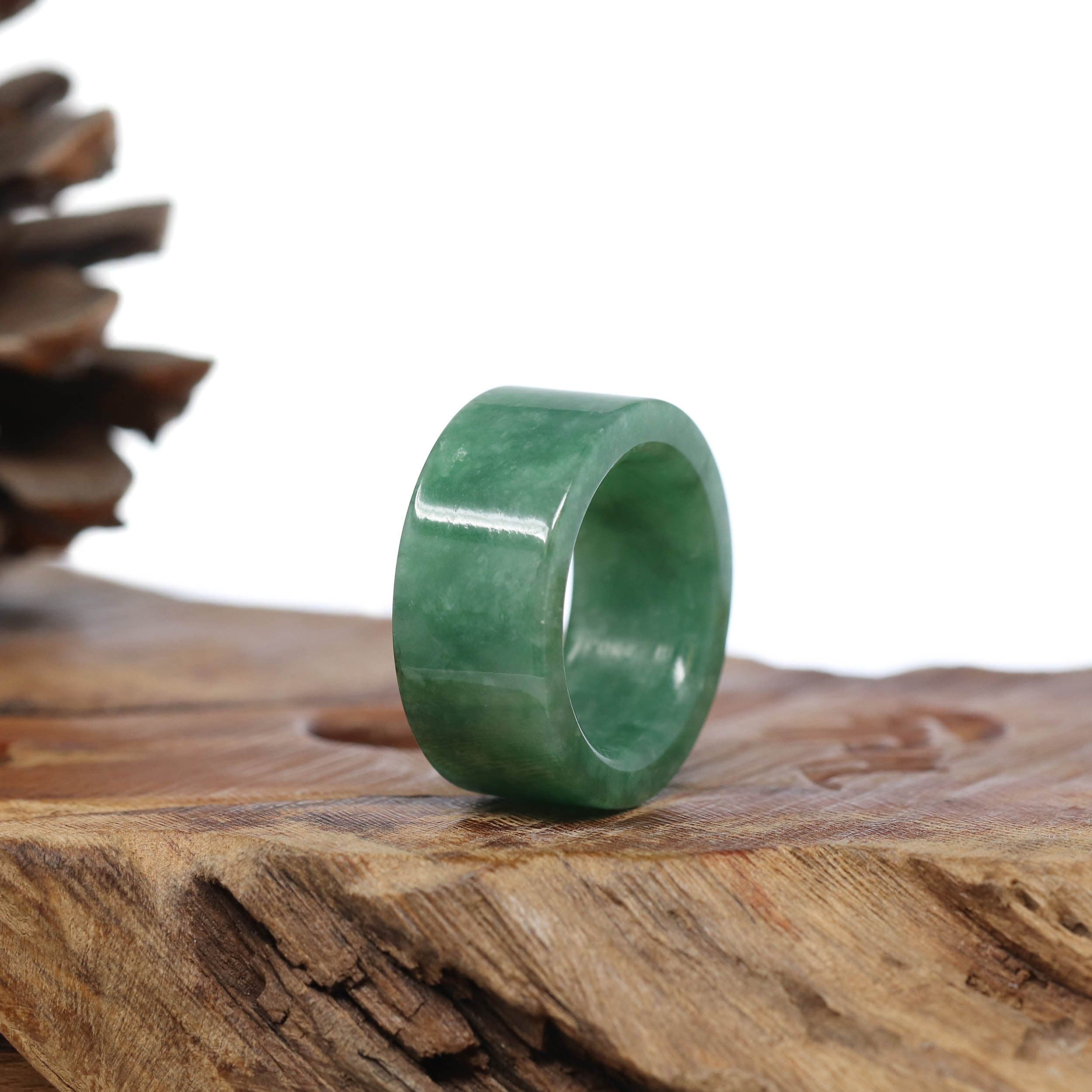 Baikalla Vibrant Green Burmese Jadeite Jade Traditional Ring