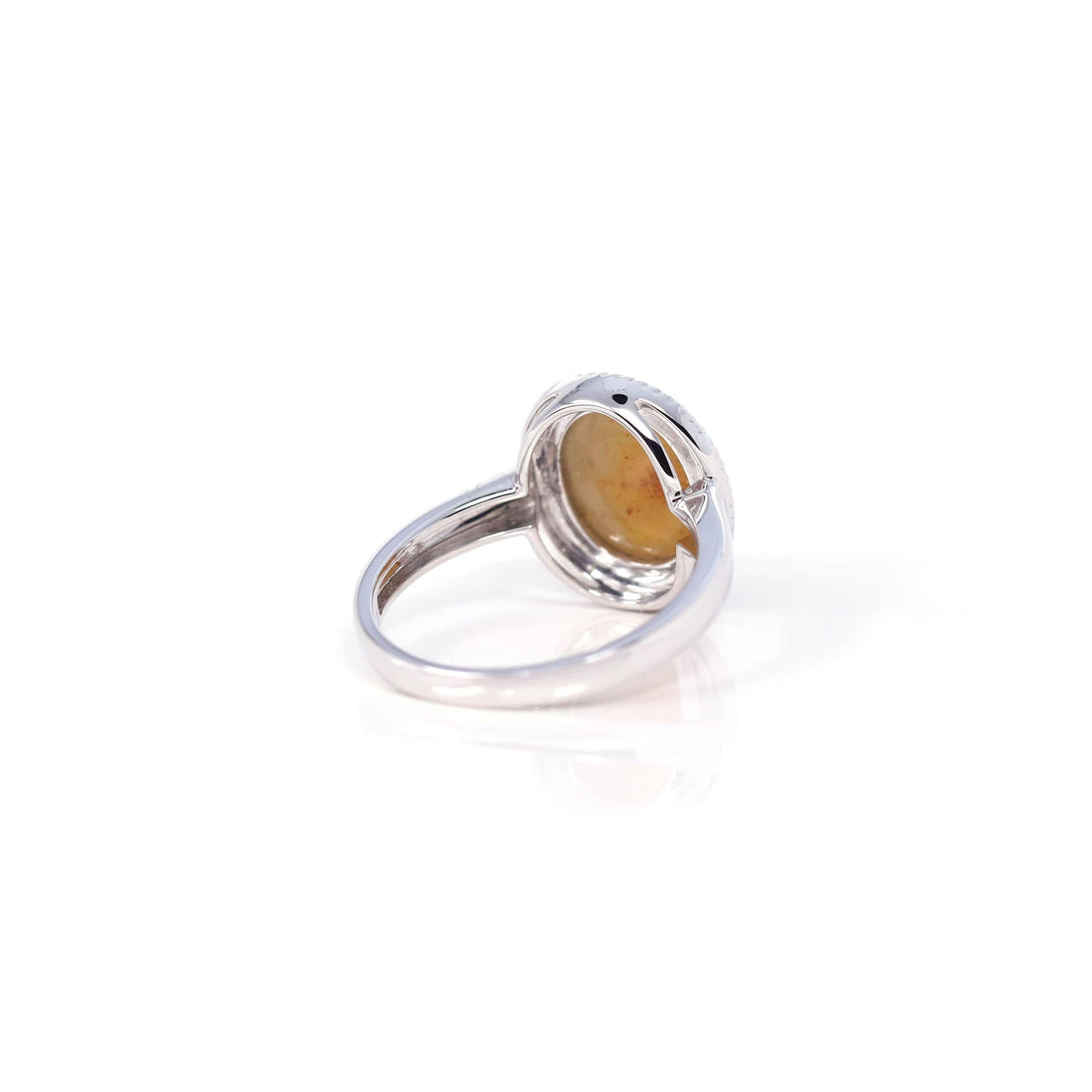 Baikalla Jewelry Jade Ring Baikalla™ 14k White Gold Yellow Jade Rope Ring