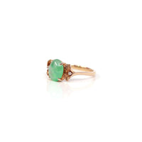 Baikalla Jewelry Jadeite Engagement Ring Baikalla™ "Aretha" 18k Rose Gold Natural Imperial Jadeite Morning Glory Engagement Ring