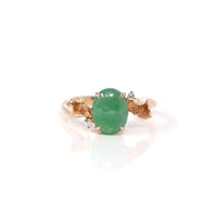 Baikalla Jewelry Jadeite Engagement Ring Copy of Baikalla™ "Aretha" 18k Rose Gold Natural Imperial Jadeite Morning Glory Engagement Ring