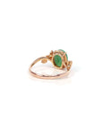 Baikalla Jewelry Jadeite Engagement Ring Copy of Baikalla™ "Aretha" 18k Rose Gold Natural Imperial Jadeite Morning Glory Engagement Ring