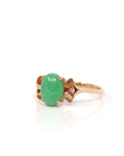 Baikalla Jewelry Jadeite Engagement Ring Baikalla™ "Aretha" 18k Rose Gold Natural Imperial Jadeite Morning Glory Engagement Ring