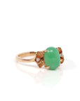 Baikalla Jewelry Jadeite Engagement Ring Baikalla™ "Aretha" 18k Rose Gold Natural Imperial Jadeite Morning Glory Engagement Ring