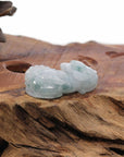Baikalla Jewelry genuine jadeite carving Genuine Burmese Ice Blue-Green Jadeite Jade PiXiu Pendant Necklace