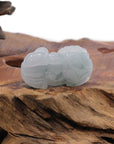 Baikalla Jewelry genuine jadeite carving Genuine Burmese Ice Blue-Green Jadeite Jade PiXiu Pendant Necklace