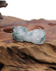 Baikalla Jewelry genuine jadeite carving Genuine Burmese Ice Blue-Green Jadeite Jade PiXiu Pendant Necklace