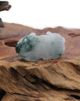 Baikalla Jewelry genuine jadeite carving Genuine Burmese Ice Blue-Green Jadeite Jade PiXiu Pendant Necklace