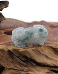 Baikalla Jewelry genuine jadeite carving Genuine Burmese Ice Blue-Green Jadeite Jade PiXiu Pendant Necklace