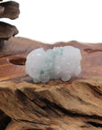 Baikalla Jewelry genuine jadeite carving Genuine Burmese White Blue-Green Jadeite Jade PiXiu Pendant Necklace