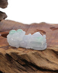 Baikalla Jewelry genuine jadeite carving With Nylon String Necklace Genuine Burmese White Green Jadeite Jade PiXiu Pendant Necklace