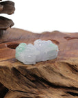 Baikalla Jewelry genuine jadeite carving Genuine Burmese White Green Jadeite Jade PiXiu Pendant Necklace