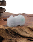 Baikalla Jewelry genuine jadeite carving Genuine Burmese White Green Jadeite Jade PiXiu Pendant Necklace
