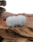 Baikalla Jewelry genuine jadeite carving Genuine Burmese White Green Jadeite Jade PiXiu Pendant Necklace