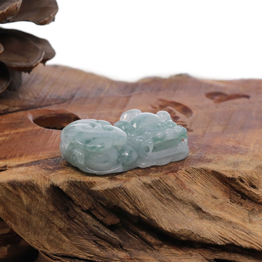 Baikalla Jewelry genuine jadeite carving Genuine Burmese Ice Blue-Green Jadeite Jade PiXiu Pendant Necklace