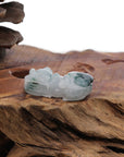 Baikalla Jewelry genuine jadeite carving Genuine Burmese Ice Blue-Green Jadeite Jade PiXiu Pendant Necklace