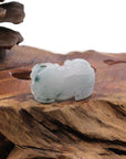 Baikalla Jewelry genuine jadeite carving Genuine Burmese Ice Blue-Green Jadeite Jade PiXiu Pendant Necklace