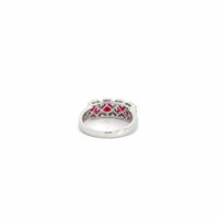 Baikalla Jewelry Gold Emerald Ring Copy of 18k White Gold AA Emerald Three Stones Set Halo Band Ring