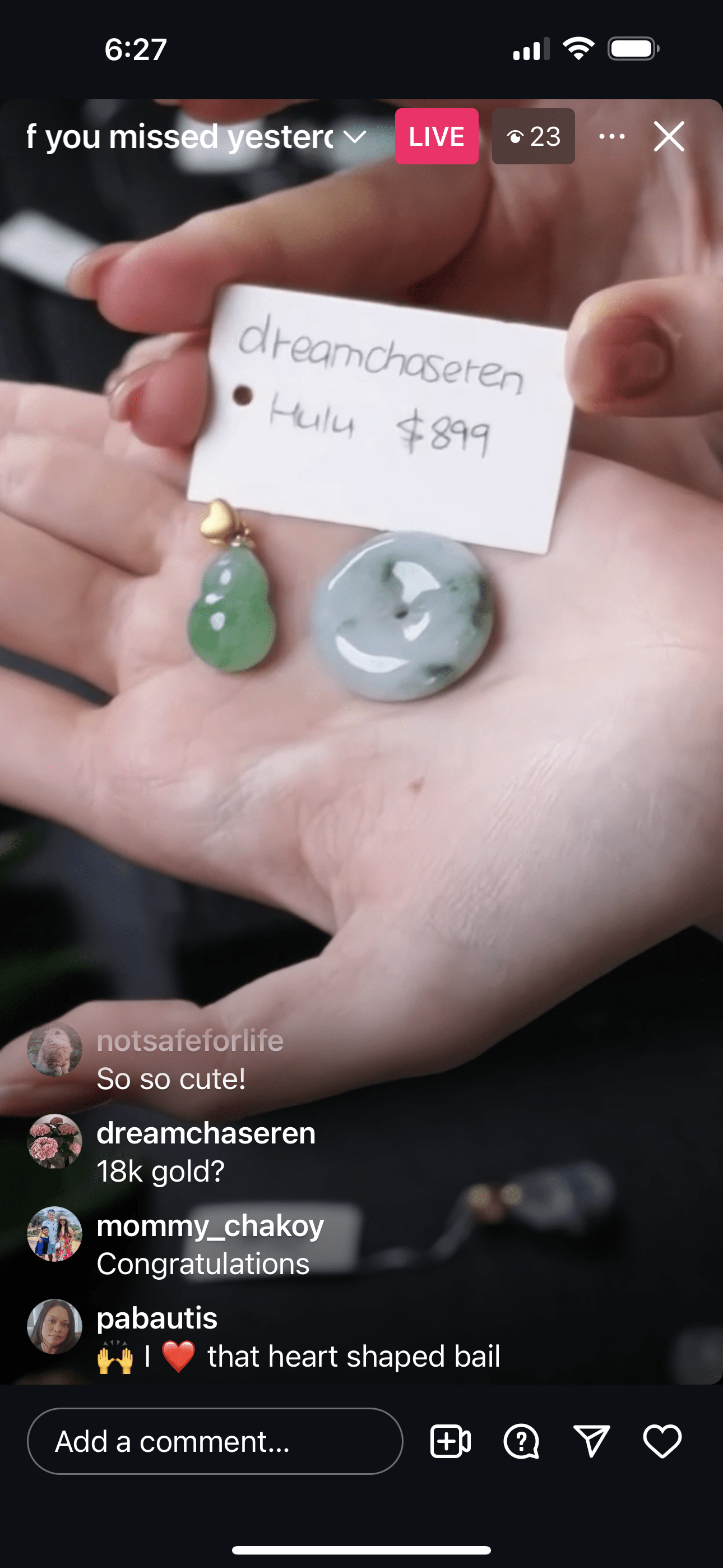 Baikalla IG Live "Natural Jadeite Jade Mini Hulu Pendant" (Live Pick) (11/30/24)
