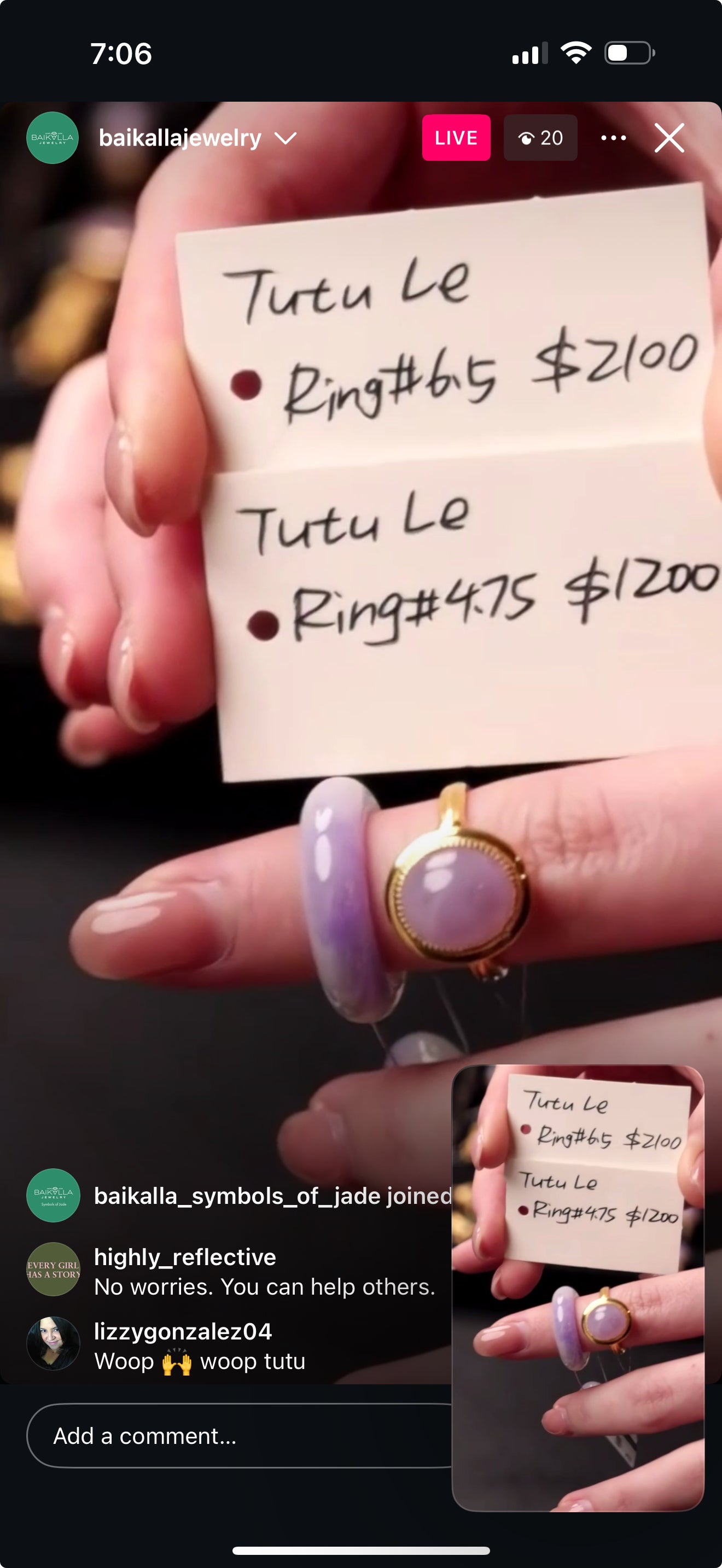 Live "Natural Lavender Jadeite Jade Kou kou and Ring Set" (Live Pick) (04/01/25)