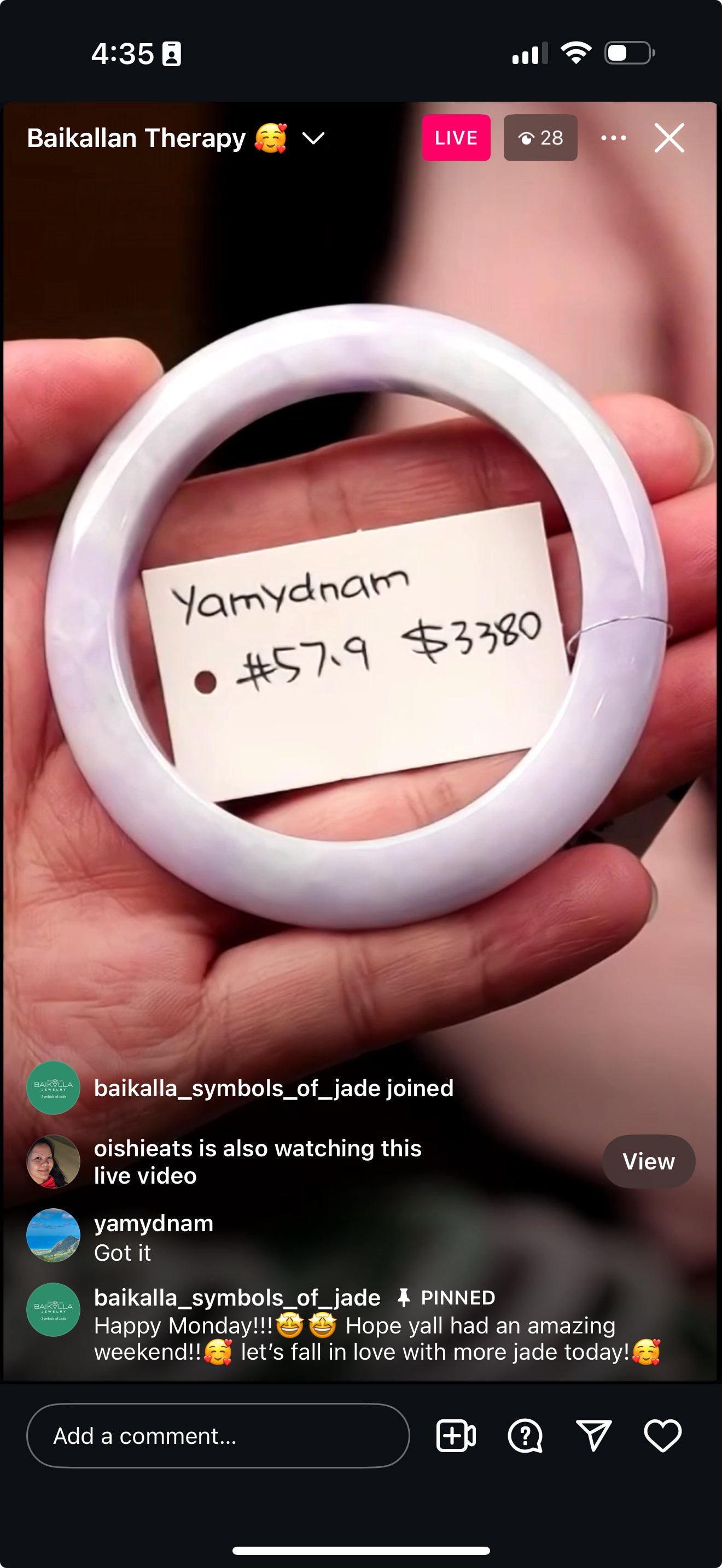Live "Natural Vixen Purple Jadeite Jade Bangle" (05/19/25)