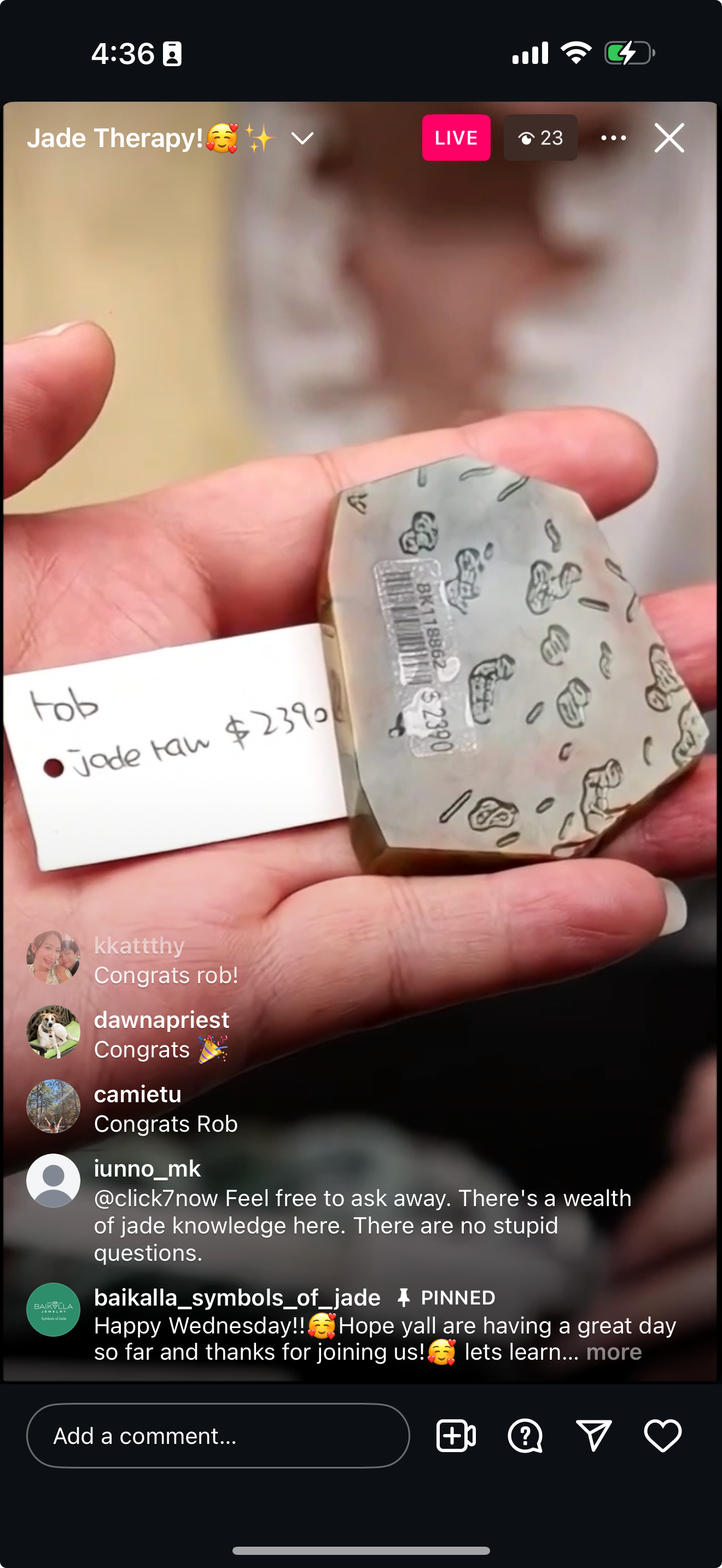 Live "Natural Brown &amp; Blue Flowers Jadeite Jade Custom Pendant (06/11/25)
