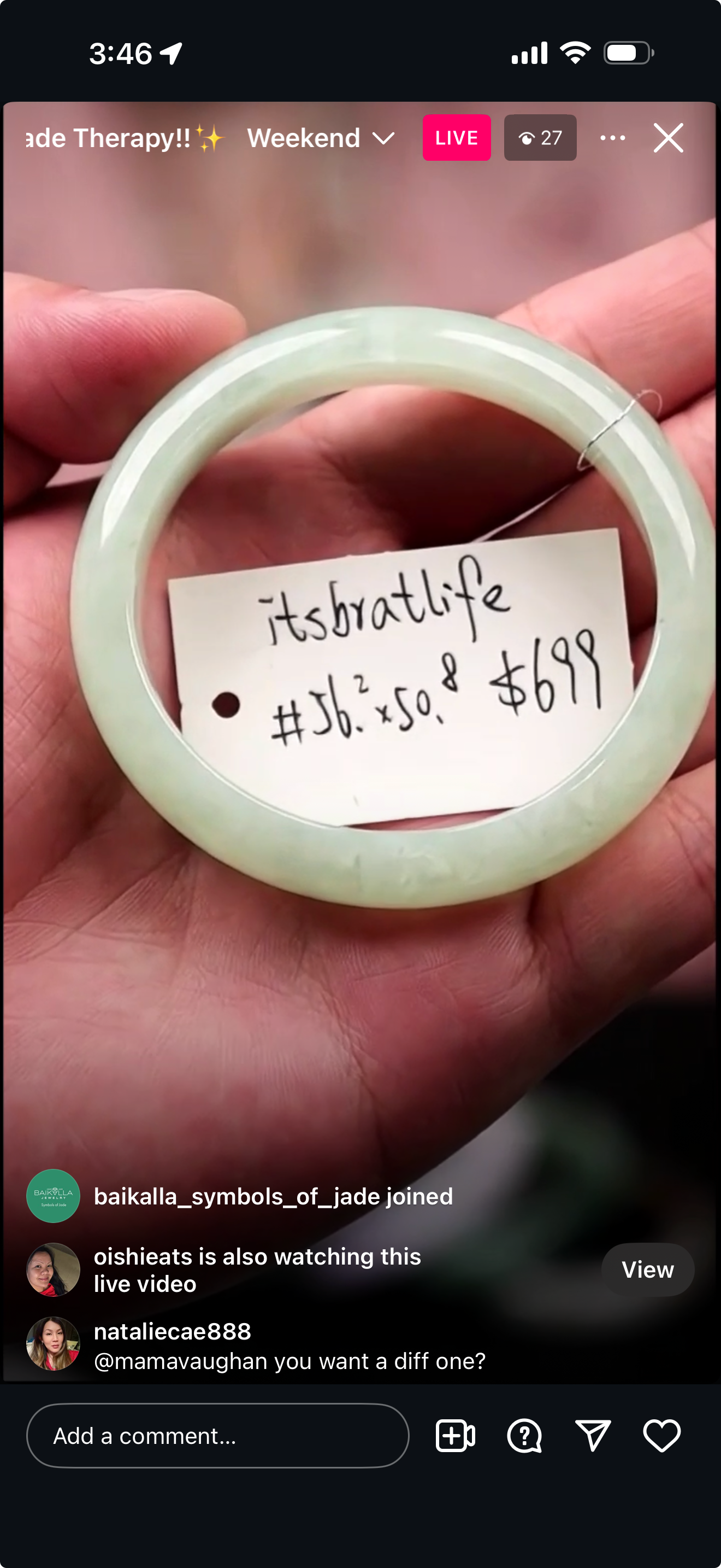 Live "Natural Green Jadeite Jade Bangle" (06/14/25)