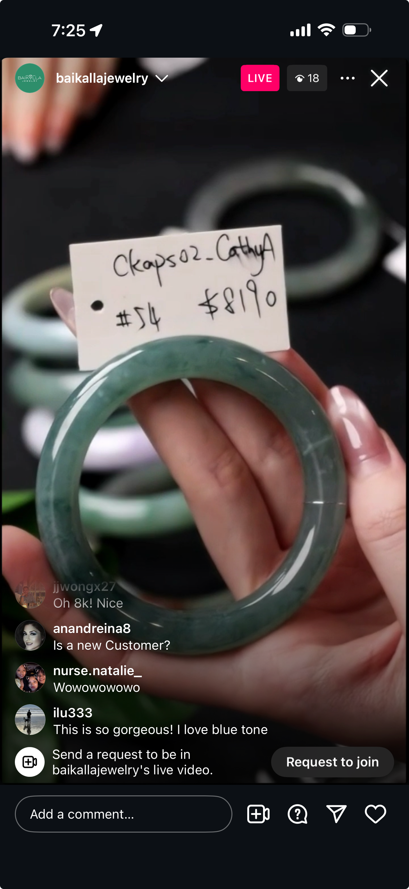 Live "Natural Icy Jadeite Jade Bangle" (06/14/25)
